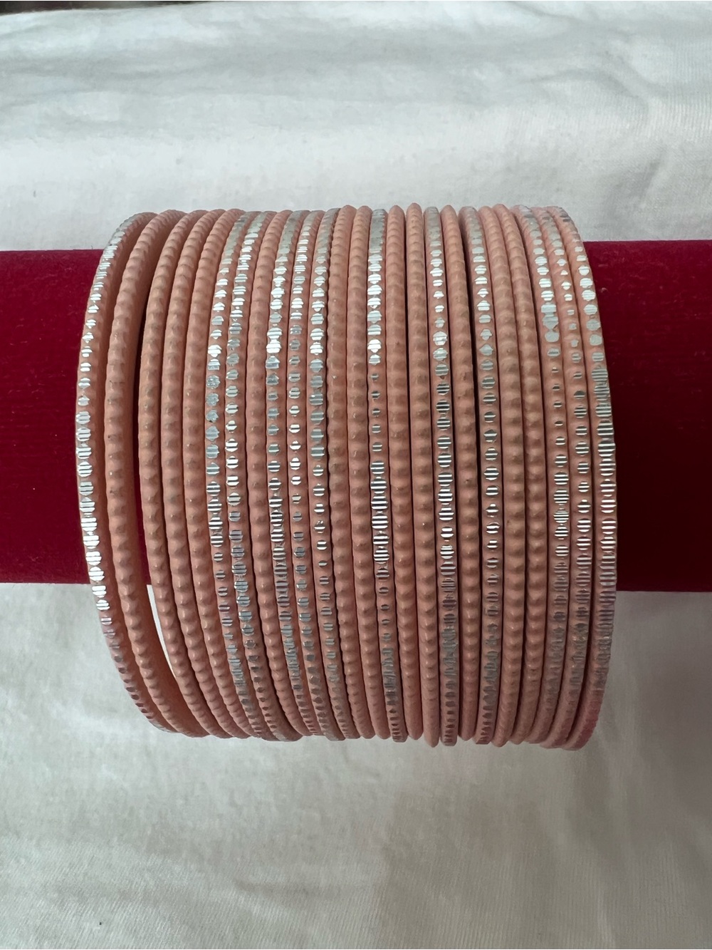 Blush Pink Stackable Bangle Bracelet Set